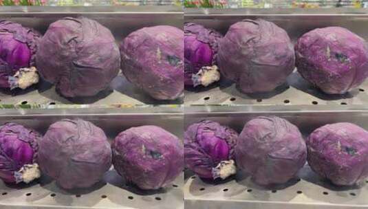 紫色包菜蔬菜高清在线视频素材下载