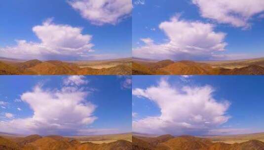 内蒙古大红山沙漠戈壁山坡走云延时 鱼眼高清在线视频素材下载