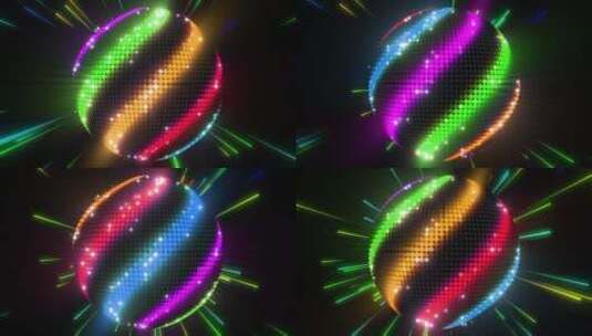 3D霓虹球体高清在线视频素材下载