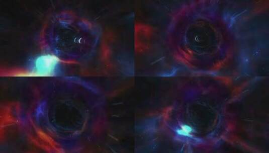 宇宙时空穿梭隧道时星空粒子隧道高清在线视频素材下载