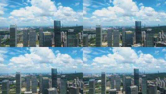 广西南宁航拍现代化高楼大厦林立高空俯拍高清在线视频素材下载