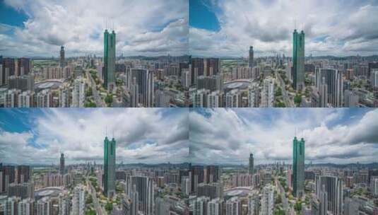 深圳罗湖CBD地王大厦城市风光延时4K高清在线视频素材下载