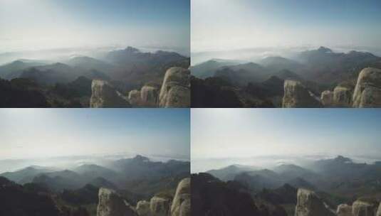 山东泰安泰山山顶风景风景区高清在线视频素材下载