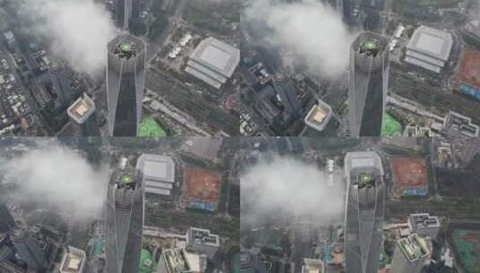 云雾中的东莞第一高楼高清在线视频素材下载