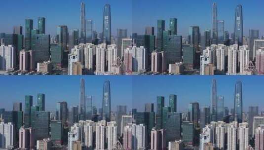 深圳福田中心区东侧高楼大厦写字楼中景上升高清在线视频素材下载