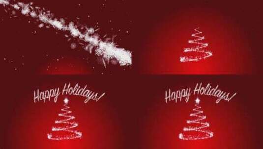  旋转的雪花粒子圣诞树 高清在线视频素材下载