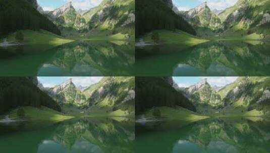 美丽的湖景和山脉高清在线视频素材下载