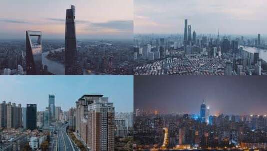 上海延时航拍合集高清在线视频素材下载