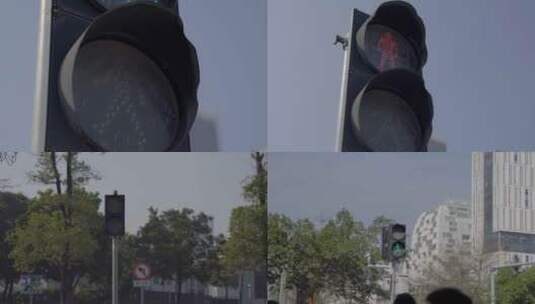 广州天黄浦区红绿灯人行道合集高清在线视频素材下载