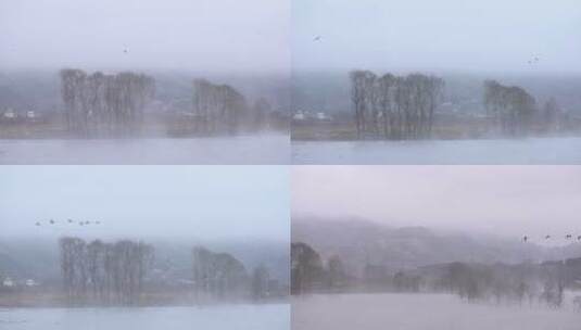 4K拍摄 云南念湖水墨画景观高清在线视频素材下载
