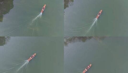 武汉东湖风景区湖面的小船高清在线视频素材下载
