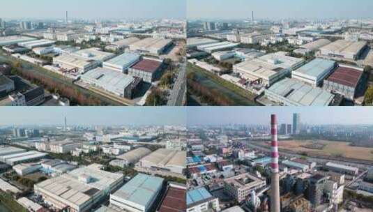 上海青浦工业园工厂航拍【4K60】高清在线视频素材下载