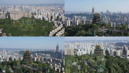 重庆鸿恩寺城市公园航拍2高清在线视频素材下载