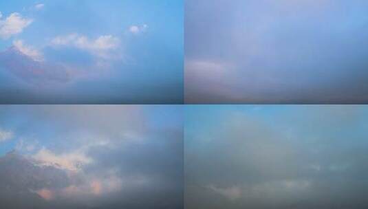 丽江玉龙雪山清晨的云和雪山高清在线视频素材下载