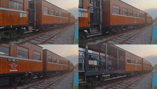云南红河米轨铁路上驶来的建水小火车高清在线视频素材下载
