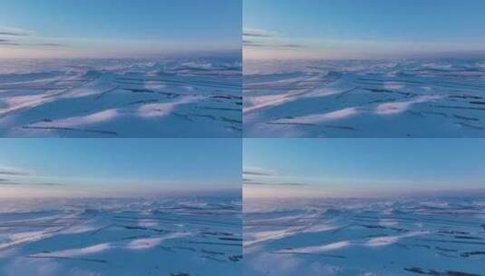 航拍4K内蒙古雪域雪原高清在线视频素材下载