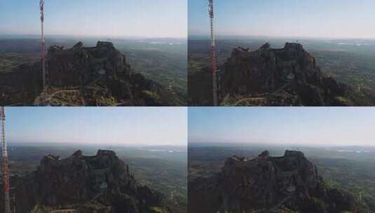 葡萄牙孟山都城堡的鸟瞰图高清在线视频素材下载