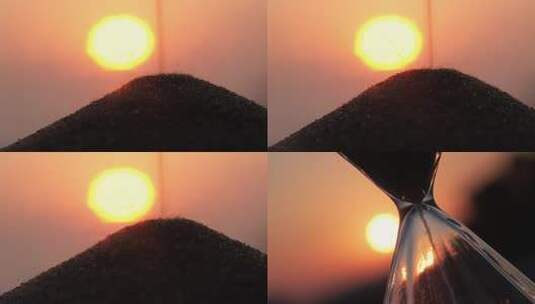 夕阳沙漏微距特写实拍镜头高清在线视频素材下载