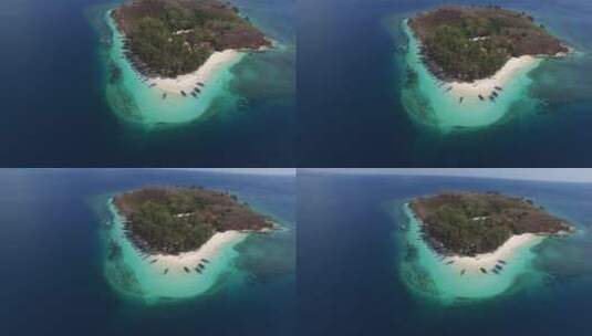空中岛与热带海滩高清在线视频素材下载