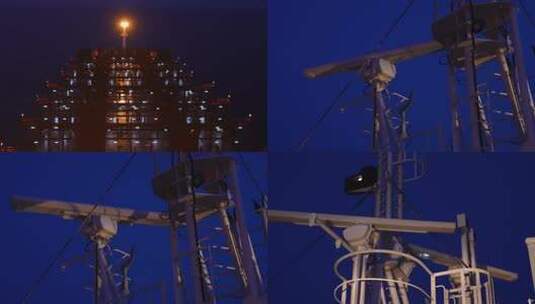 集装箱船 雷达 夜晚行驶高清在线视频素材下载