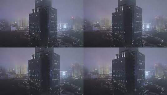 上海港务大厦建筑夜景高清在线视频素材下载