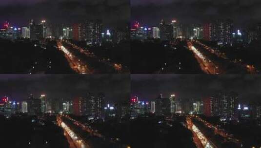 深圳夜景车流深南大道车流交通高清在线视频素材下载
