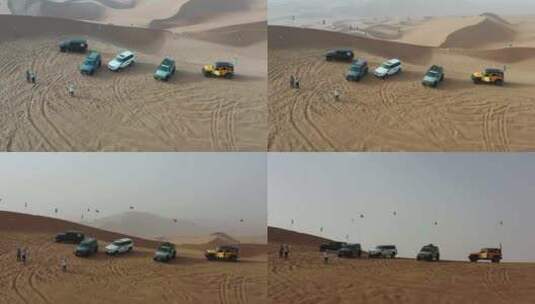 沙漠中的车队高清在线视频素材下载