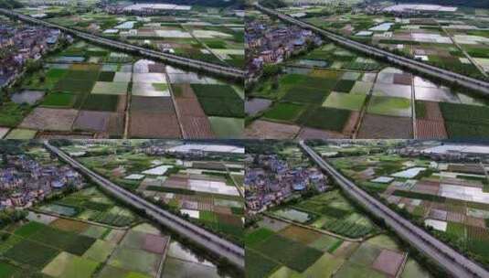 乡村公路 美丽稻田 新农村建设高清在线视频素材下载
