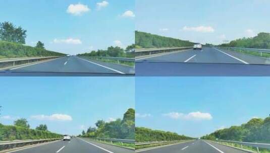 蓝天 白云 风和日丽 高速公路高清在线视频素材下载