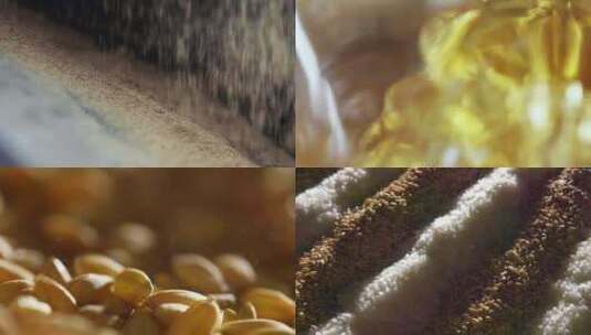 特写食材大米糙米食用油实拍视频素材高清在线视频素材下载