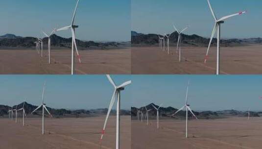 风力发电机群高清在线视频素材下载