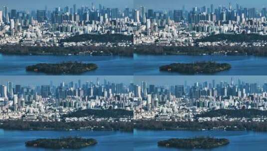 杭州西湖与城市高清在线视频素材下载