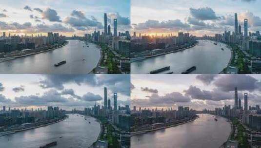 中国上海城市风光日转夜延时高清在线视频素材下载