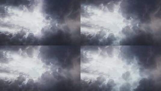 4K-阴暗天空中的电闪雷鸣、积雨云高清在线视频素材下载