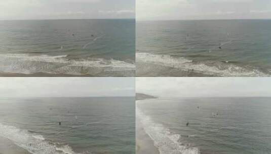 Santa Marianita Beach风筝冲浪运动高清在线视频素材下载