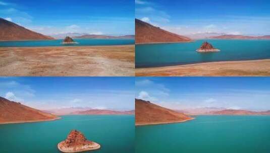 西藏阿里措湖航拍视频高清在线视频素材下载
