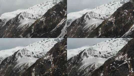 航拍西藏嘎隆拉山雪山高清在线视频素材下载