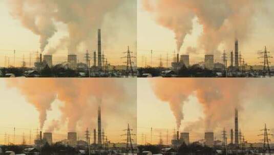 工业园区碳排放高清在线视频素材下载