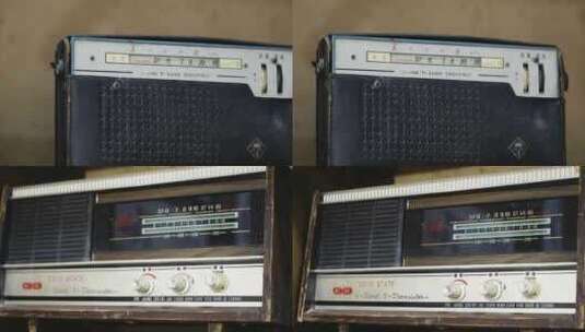 老物件旧社会解放时期老旧收音机高清在线视频素材下载