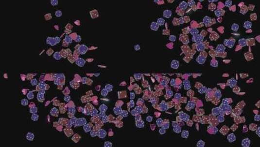 带Alpha通道的骰子和红心3D高清在线视频素材下载