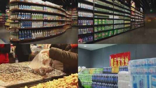 超市 购物 消费 购物 逛超市 生鲜超市高清在线视频素材下载