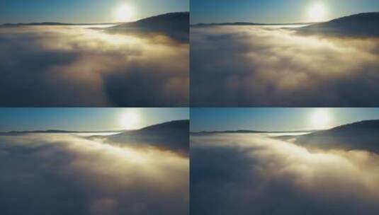 4K- 逆光下的云层云海高清在线视频素材下载