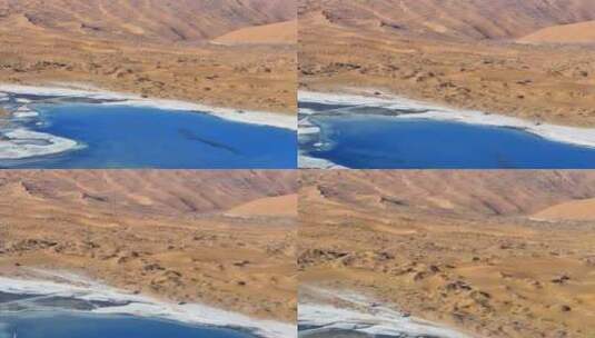 越野车穿越巴丹吉林沙漠巴丹湖高清在线视频素材下载