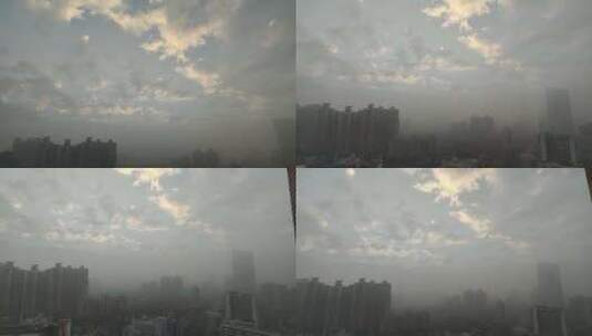 浓雾清晨都市高清在线视频素材下载