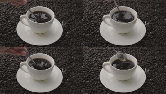 一杯黑咖啡 美式咖啡高清在线视频素材下载