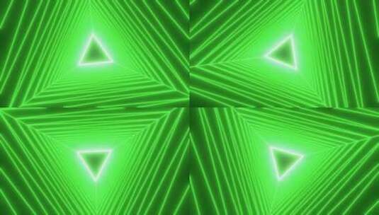 霓虹灯三角形，抽象霓虹灯背景，通过三角形高清在线视频素材下载