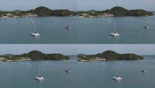 泰国苏梅岛波普海滩海岸线航拍自然景观高清在线视频素材下载