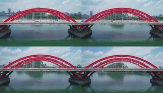 柳州文惠桥航拍高清在线视频素材下载
