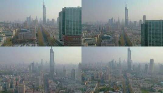 南京市玄武区紫峰大厦城市风景航拍高清在线视频素材下载