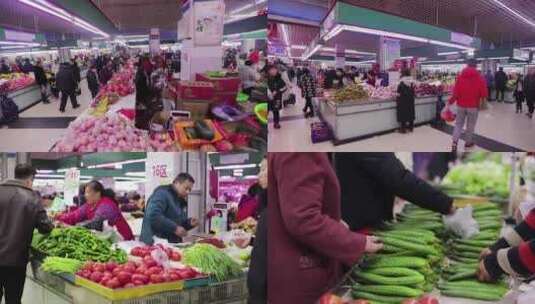 菜市场桔子香蕉火龙果黄瓜西红柿高清在线视频素材下载